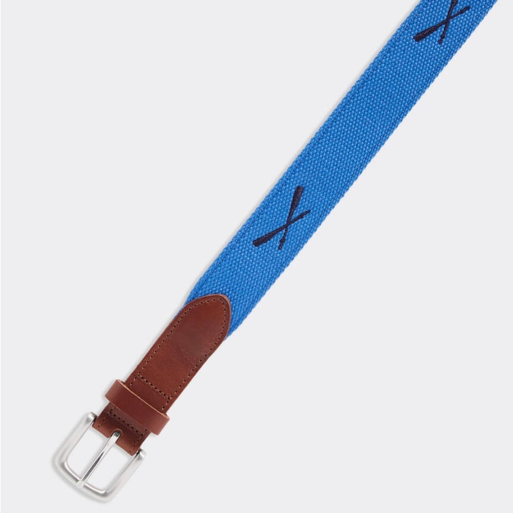 Crossed Oars Embroidered Canvas Club Belt